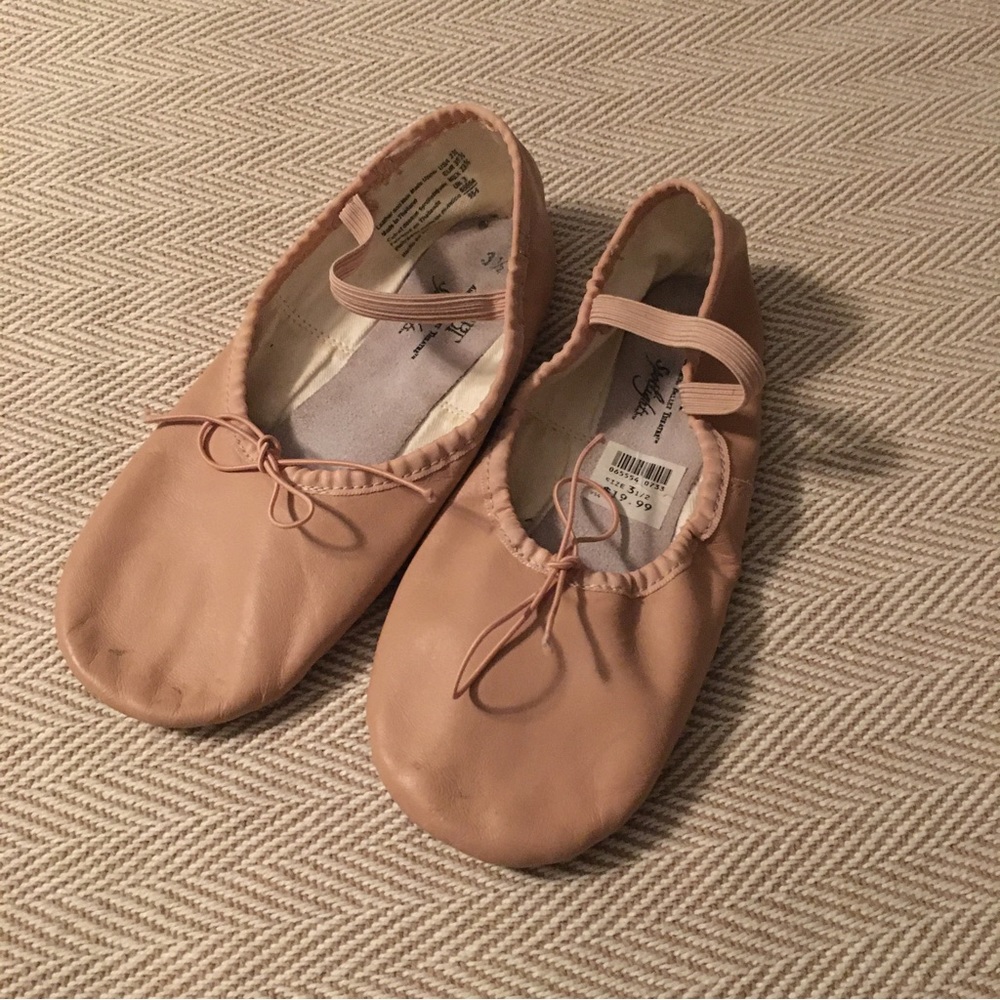Pink leather ballet slippers